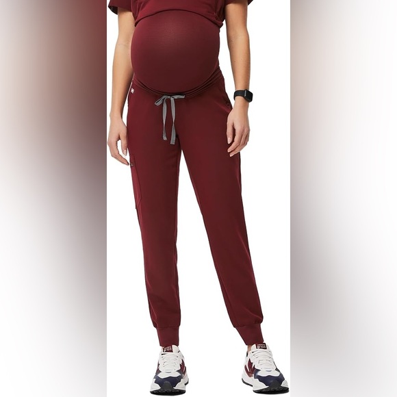 FIGS Burgundy Maternity Jogger Scrub Pants Size XXL - Picture 1 of 16